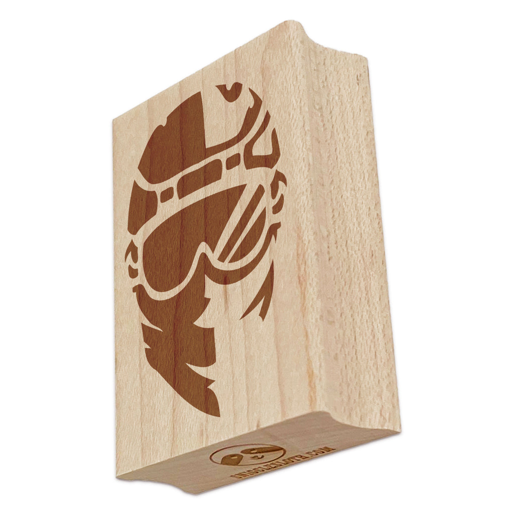 Snowboarder Helmet and Goggles with Bandana Rectangle Rubber Stamp for Stamping Crafting