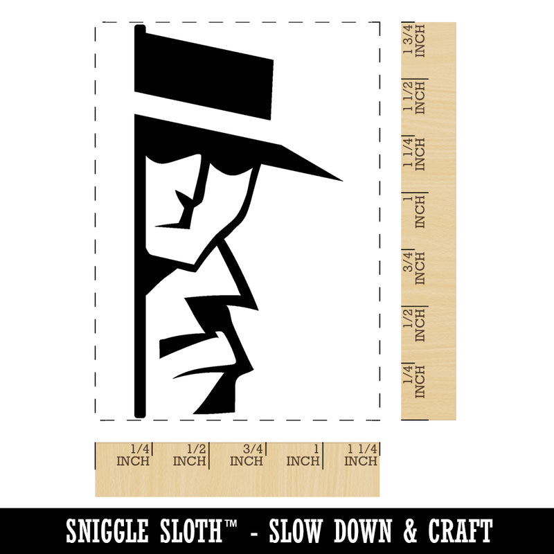 Spy Private Investigator Detective Neighborhood Watch Rectangle Rubber Stamp for Stamping Crafting