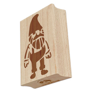 Stoic Standing Garden Gnome Man Rectangle Rubber Stamp for Stamping Crafting