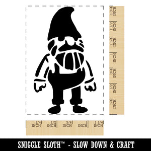 Stoic Standing Garden Gnome Man Rectangle Rubber Stamp for Stamping Crafting