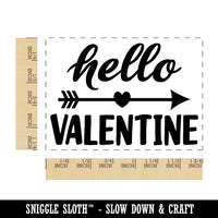 Hello Valentine Valentine's Day Rectangle Rubber Stamp for Stamping Crafting