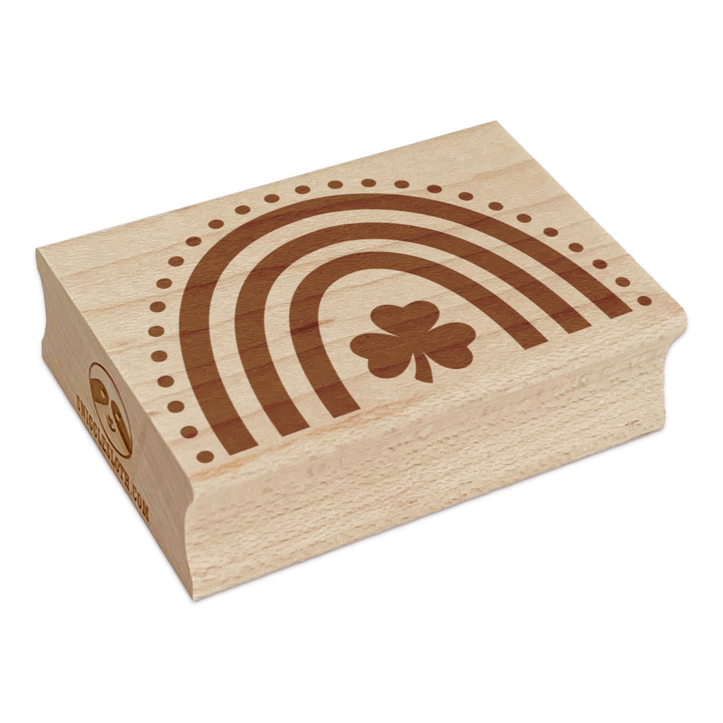 Shamrock Rainbow St. Patrick's Day Rectangle Rubber Stamp for Stamping Crafting