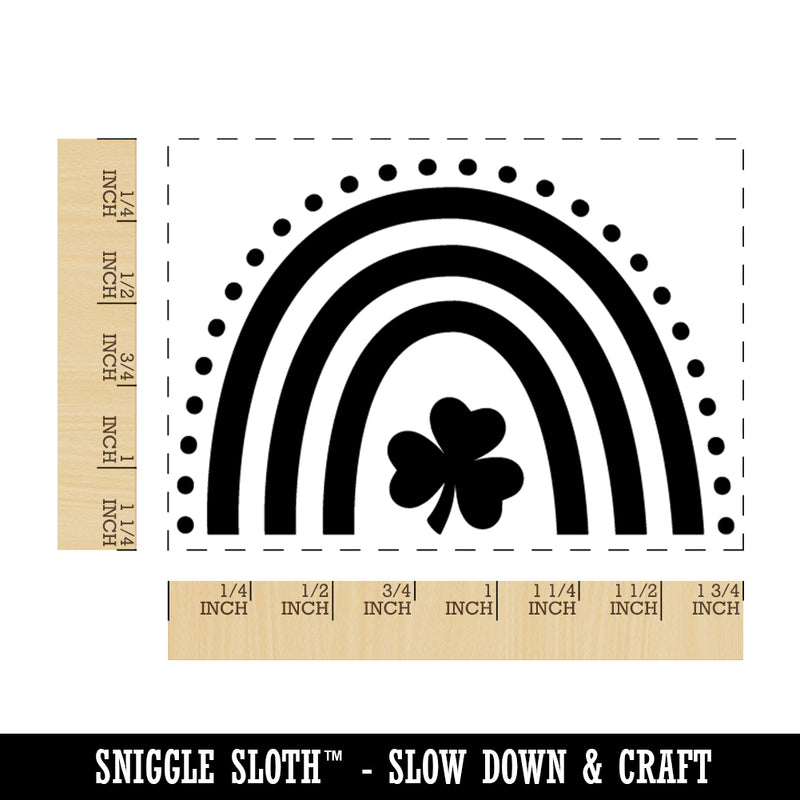 Shamrock Rainbow St. Patrick's Day Rectangle Rubber Stamp for Stamping Crafting