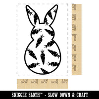 Bunny Pattern Carrots Easter Rabbit Rectangle Rubber Stamp for Stamping Crafting