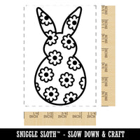 Bunny Pattern Flowers Easter Rabbit Rectangle Rubber Stamp for Stamping Crafting