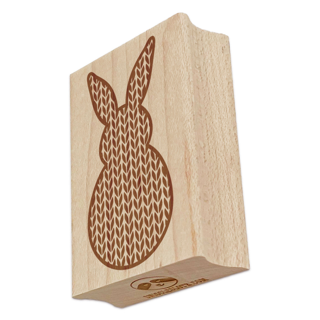 Bunny Pattern Knit Easter Rabbit Rectangle Rubber Stamp for Stamping Crafting