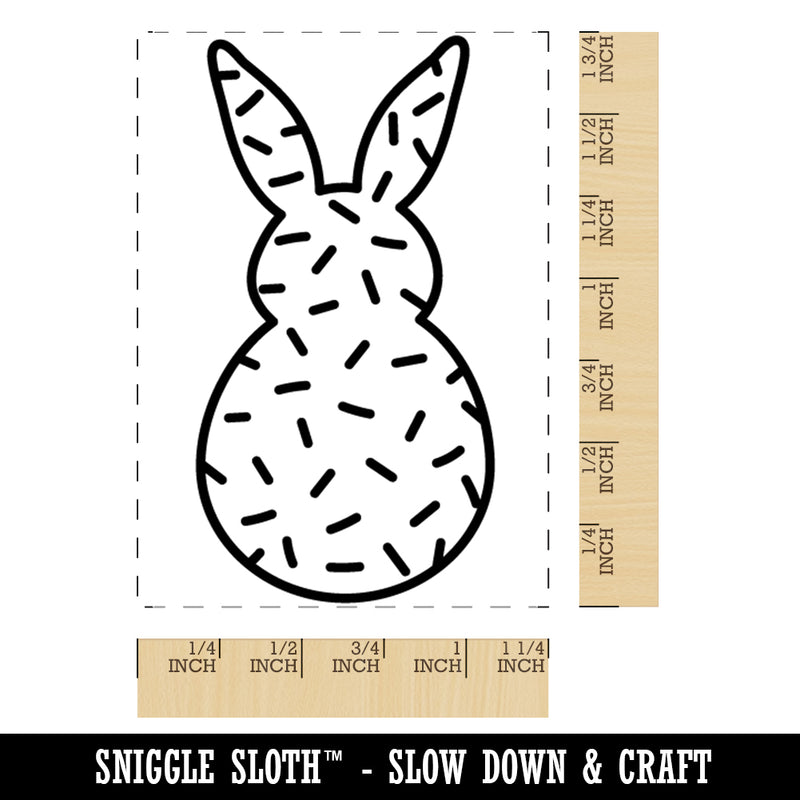 Bunny Pattern Sprinkles Easter Rabbit Rectangle Rubber Stamp for Stamping Crafting