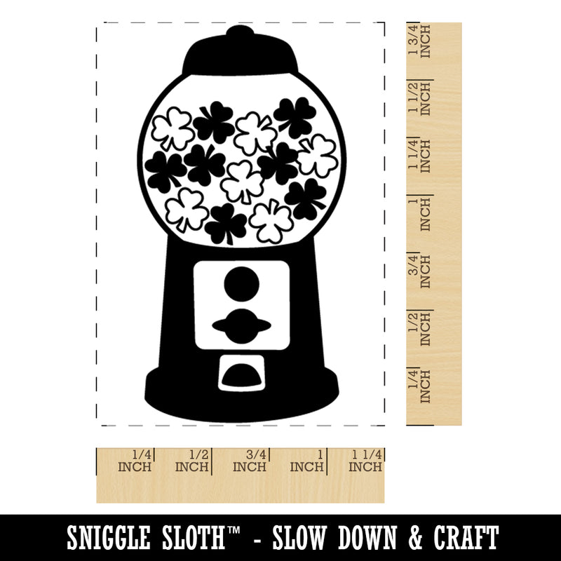 Shamrock Gumball Machine St. Patrick's Day Rectangle Rubber Stamp for Stamping Crafting