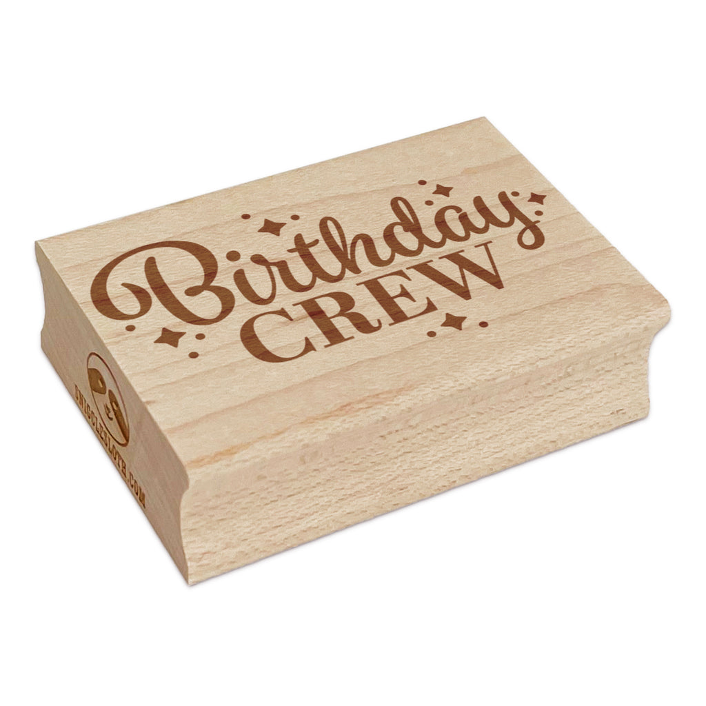 Birthday Crew Celebration Stars and Dots Rectangle Rubber Stamp for Stamping Crafting