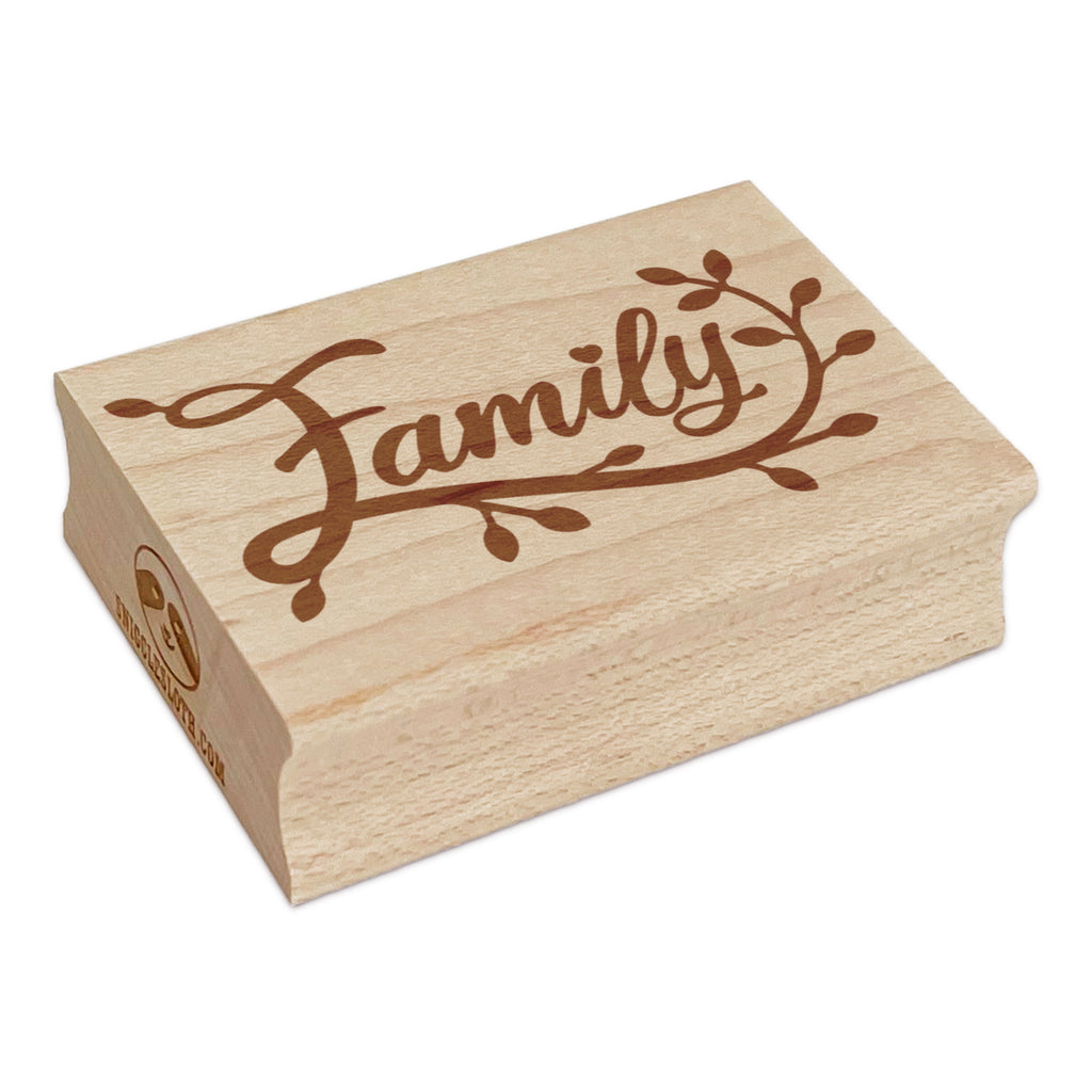 Family Tree Branch Motif Rectangle Rubber Stamp for Stamping Crafting