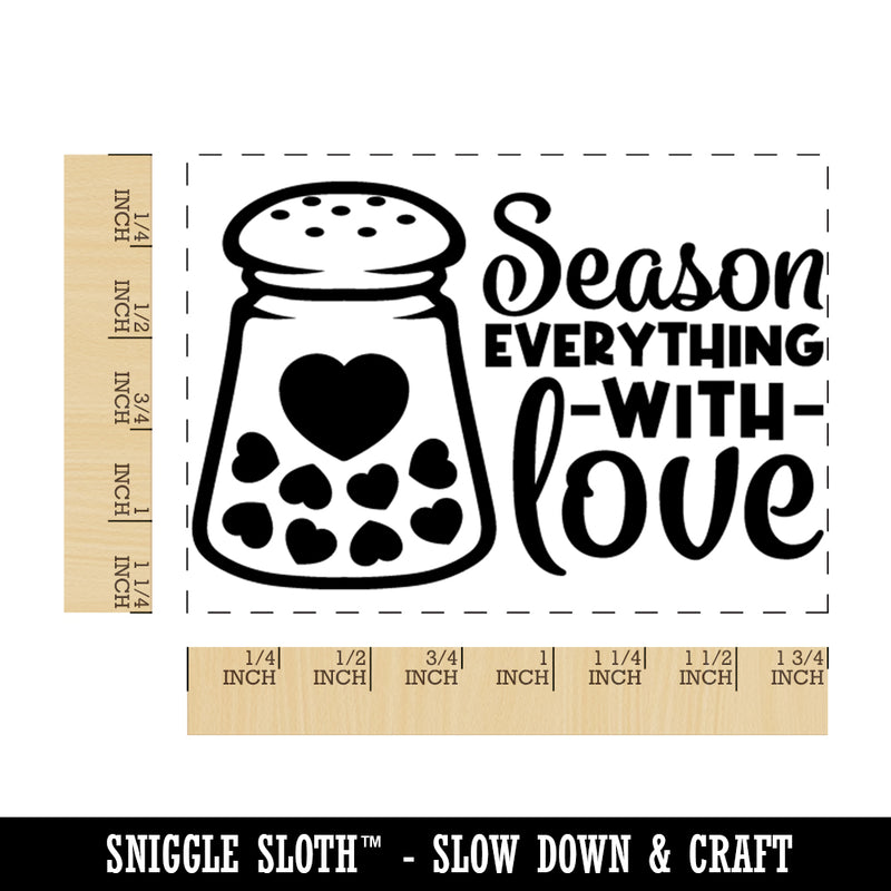 Season Everything with Love Salt Pepper Shaker Cooking Baking Rectangle Rubber Stamp for Stamping Crafting
