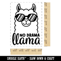 No Drama Llama Cool Sunglasses Rectangle Rubber Stamp for Stamping Crafting