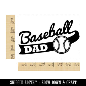 Baseball Dad Banner Rectangle Rubber Stamp for Stamping Crafting