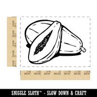 Papaya Tropical Fruit Rectangle Rubber Stamp for Stamping Crafting