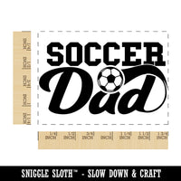 Soccer Dad Text with Ball Rectangle Rubber Stamp for Stamping Crafting
