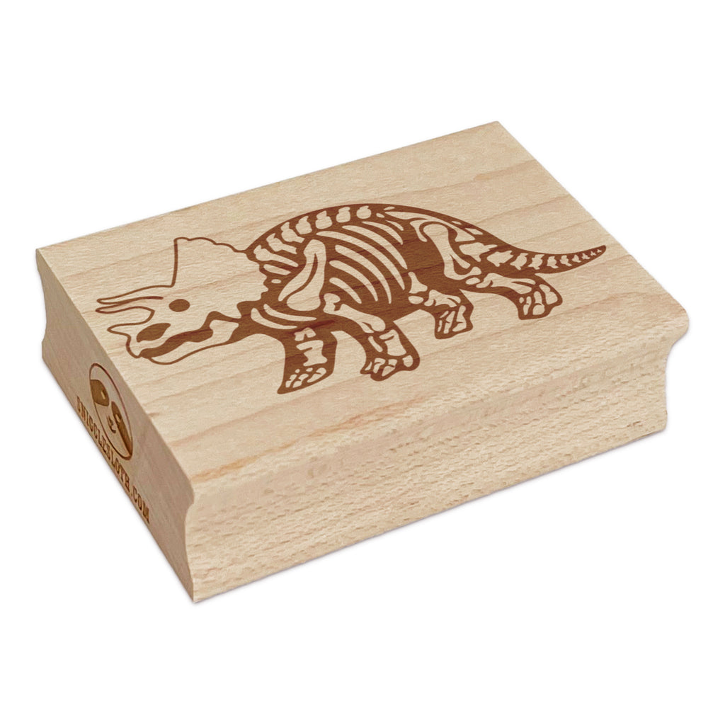 Triceratops Dinosaur Skeleton Fossil Rectangle Rubber Stamp for Stamping Crafting