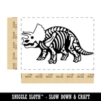 Triceratops Dinosaur Skeleton Fossil Rectangle Rubber Stamp for Stamping Crafting