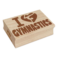 I Love Heart Gymnastics Rectangle Rubber Stamp for Stamping Crafting