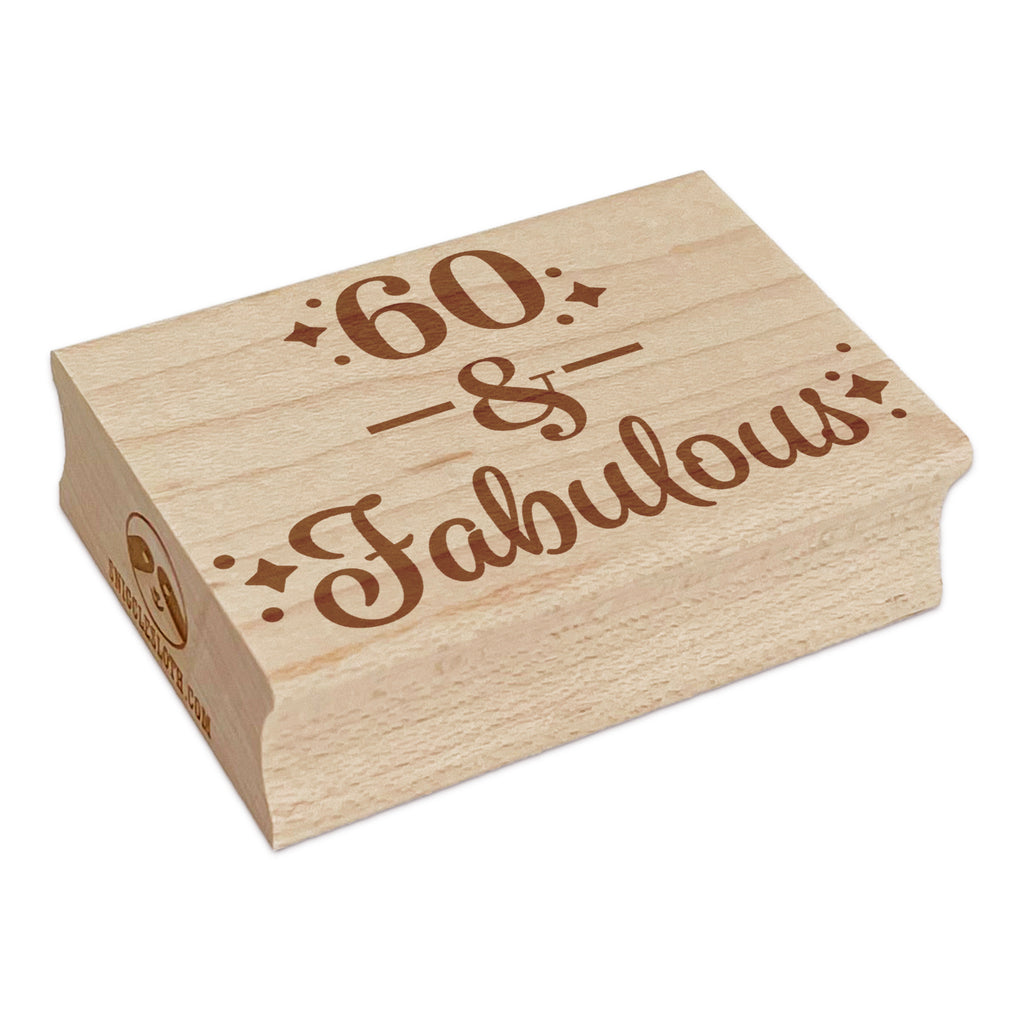 60 & Fabulous Birthday Celebration Rectangle Rubber Stamp for Stamping Crafting