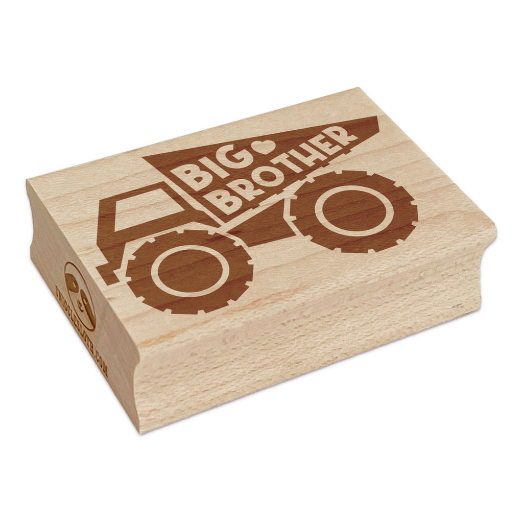 Big Brother Construction Truck Rectangle Rubber Stamp for Stamping Crafting
