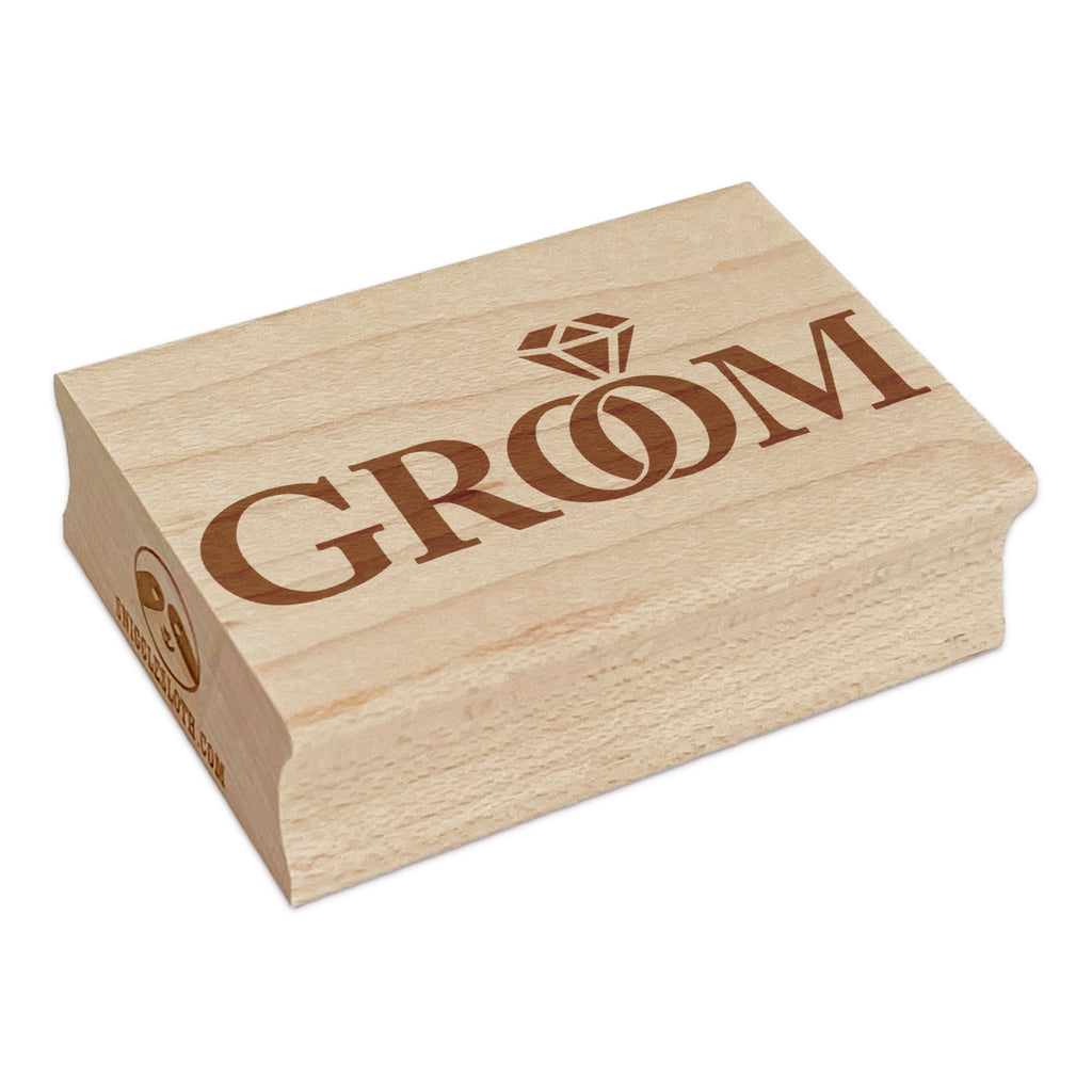 Groom Diamond Detail Wedding Love Rectangle Rubber Stamp for Stamping Crafting