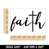 Inspirational Faith with Cross Christianity Hope Love Rectangle Rubber Stamp for Stamping Crafting