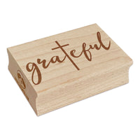 Inspirational Grateful with Cross Christianity Rectangle Rubber Stamp for Stamping Crafting
