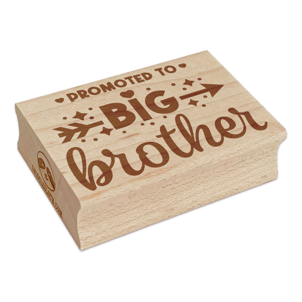 Promoted to Big Brother Rectangle Rubber Stamp for Stamping Crafting