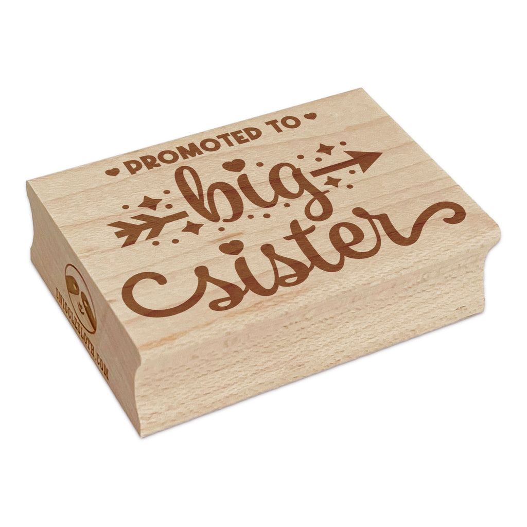 Promoted to Big Sister Rectangle Rubber Stamp for Stamping Crafting
