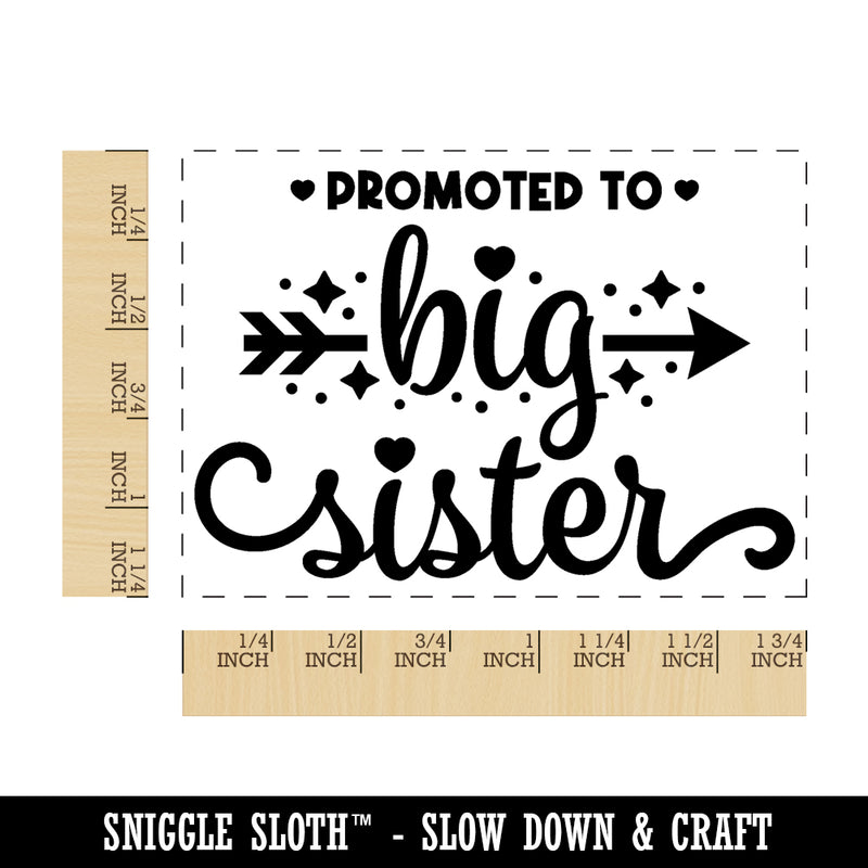 Promoted to Big Sister Rectangle Rubber Stamp for Stamping Crafting