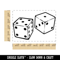 Pair of Gaming Dice Rectangle Rubber Stamp for Stamping Crafting