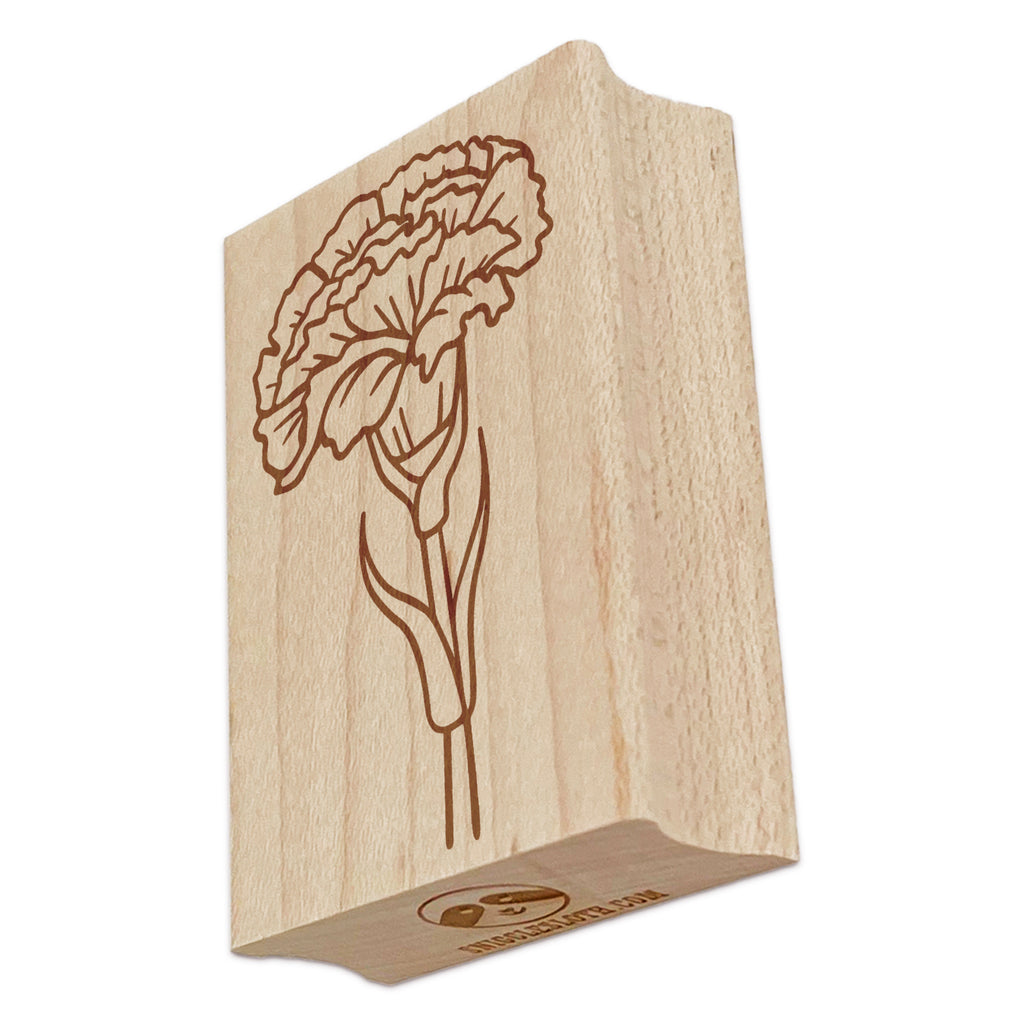 Carnation Flower Rectangle Rubber Stamp for Stamping Crafting