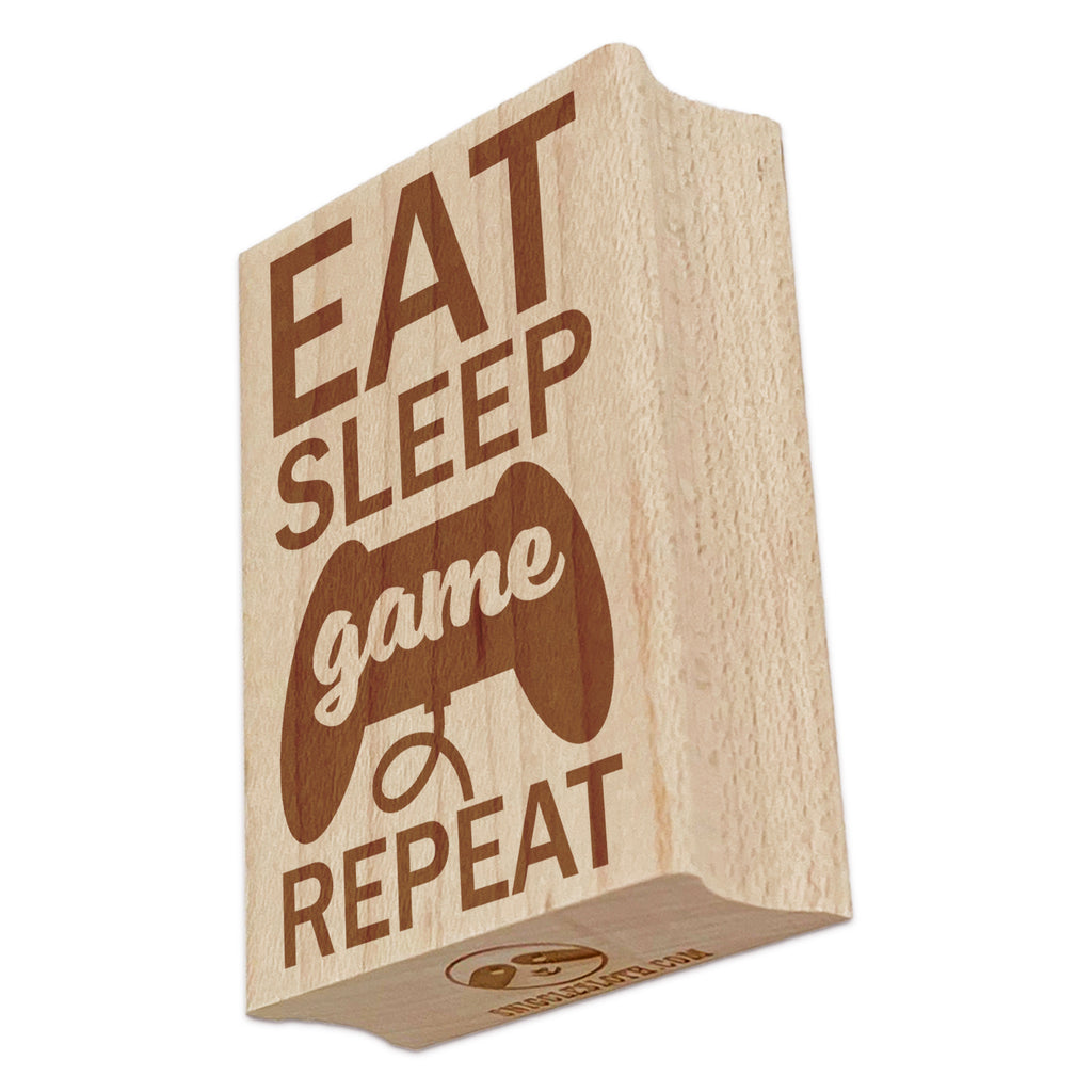 Eat Sleep Game Repeat Console Controller Rectangle Rubber Stamp for Stamping Crafting