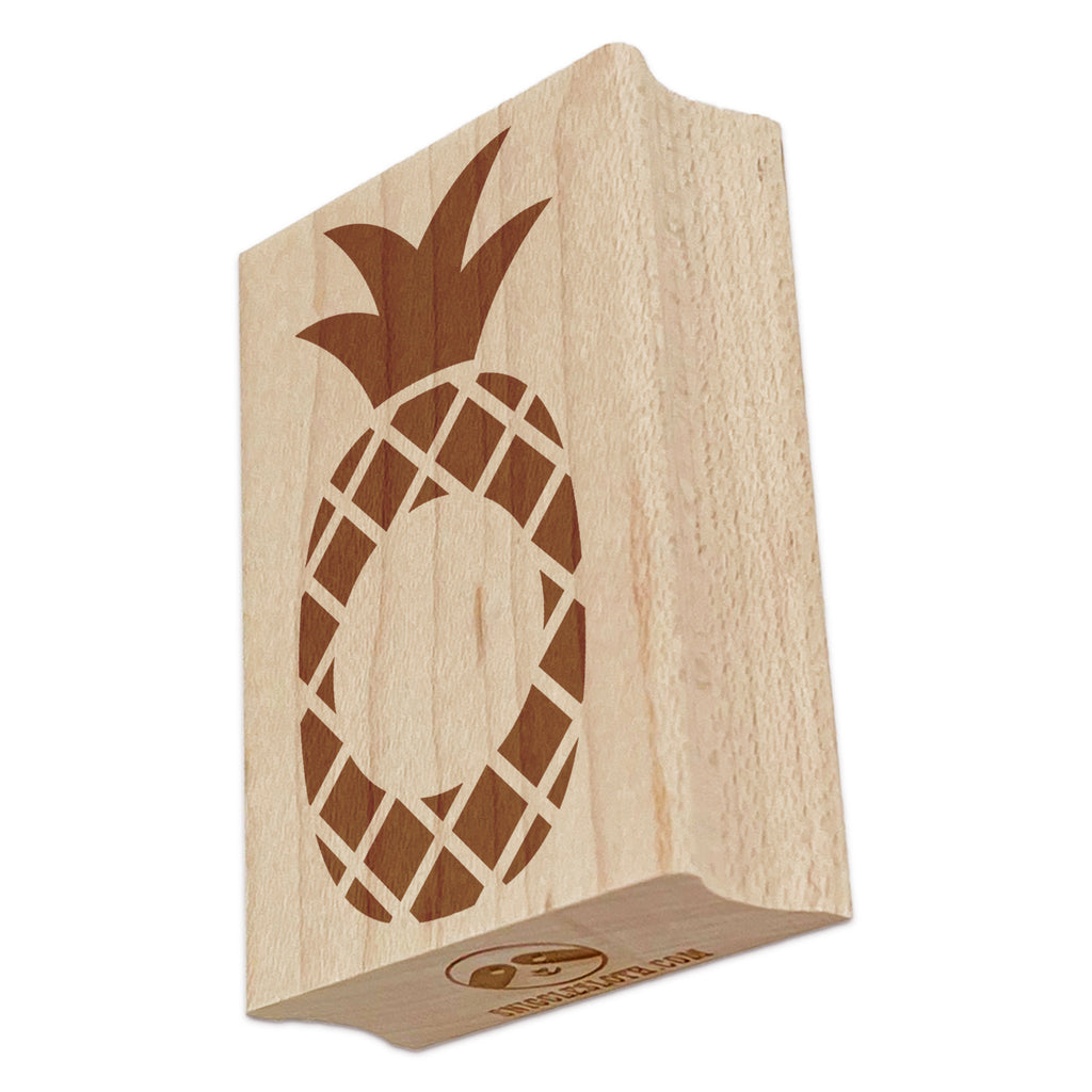 Pineapple Silhouette Circle Initial Monogram Rectangle Rubber Stamp for Stamping Crafting