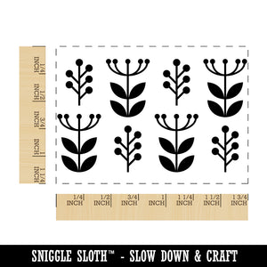 Scandinavian Plants Rectangle Rubber Stamp for Stamping Crafting