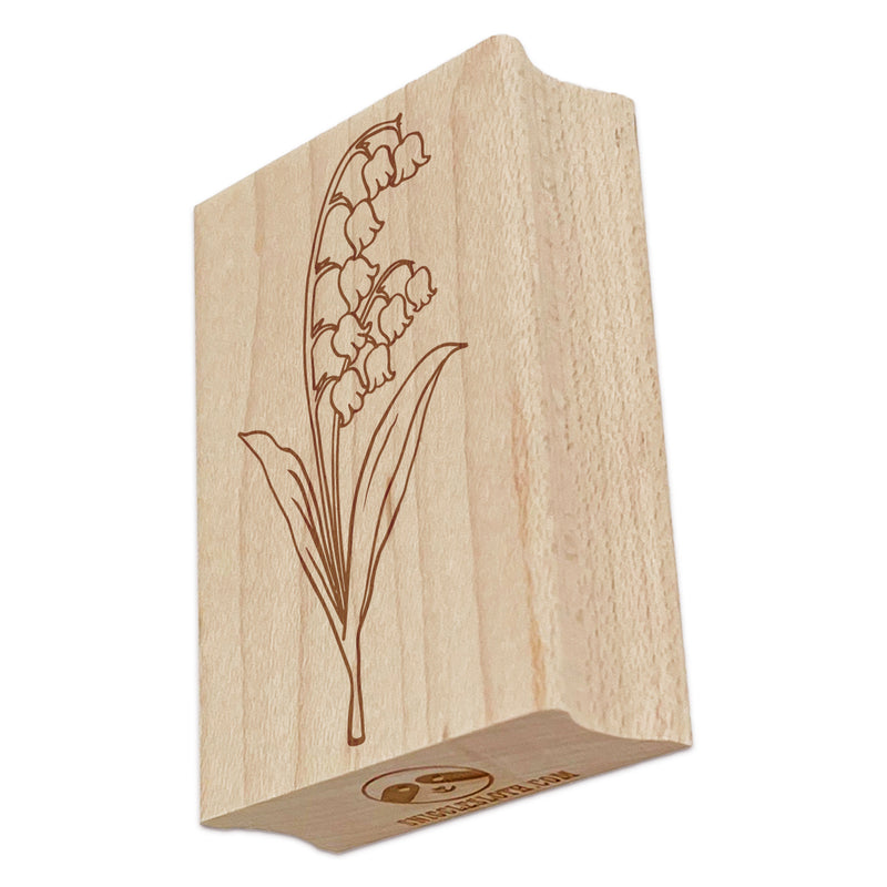 Hand Drawn Lily of the Valley Flower Rectangle Rubber Stamp for Stamping Crafting