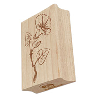 Hand Drawn Morning Glory Flower Rectangle Rubber Stamp for Stamping Crafting