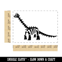 Brachiosaurus Dinosaur Skeleton Fossil Rectangle Rubber Stamp for Stamping Crafting