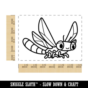 Cartoon Dragonfly Flying Bug Insect Rectangle Rubber Stamp for Stamping Crafting