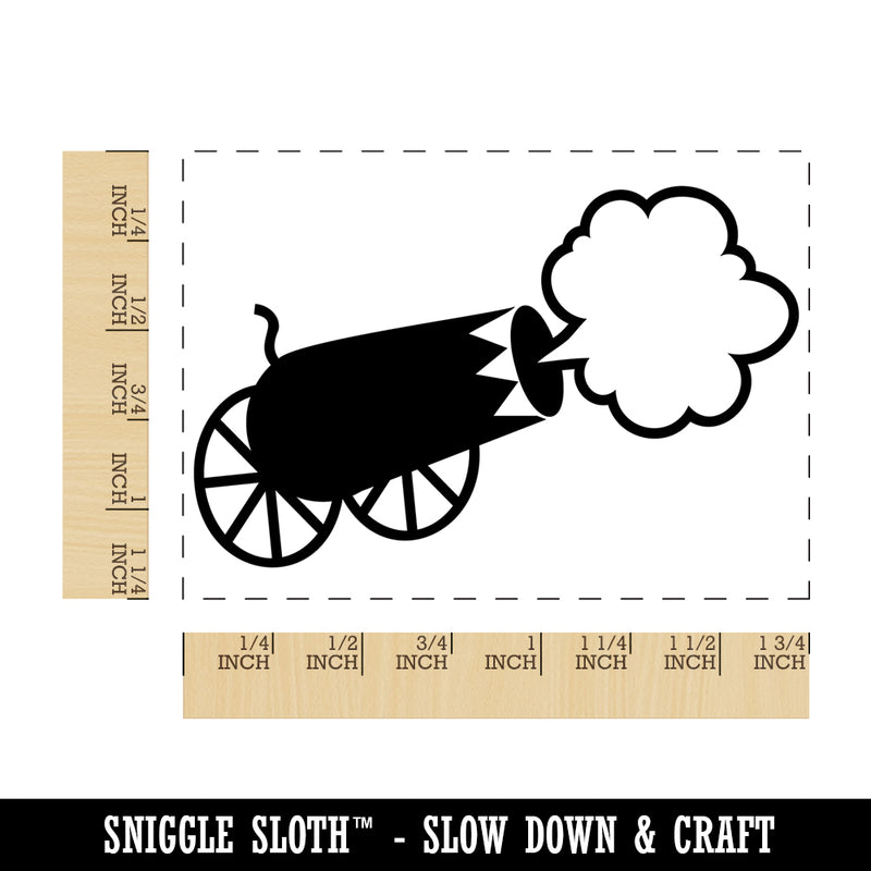 Circus Carnival Cannon Rectangle Rubber Stamp for Stamping Crafting