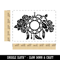 Dream Catcher Native American Feathers Flowers Rectangle Rubber Stamp for Stamping Crafting