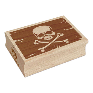 Skull and Crossbones Tattered Pirate Flag Jolly Roger Rectangle Rubber Stamp for Stamping Crafting