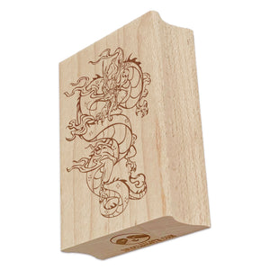 Chinese Japanese Dragon Clouds Serpent Rectangle Rubber Stamp for Stamping Crafting