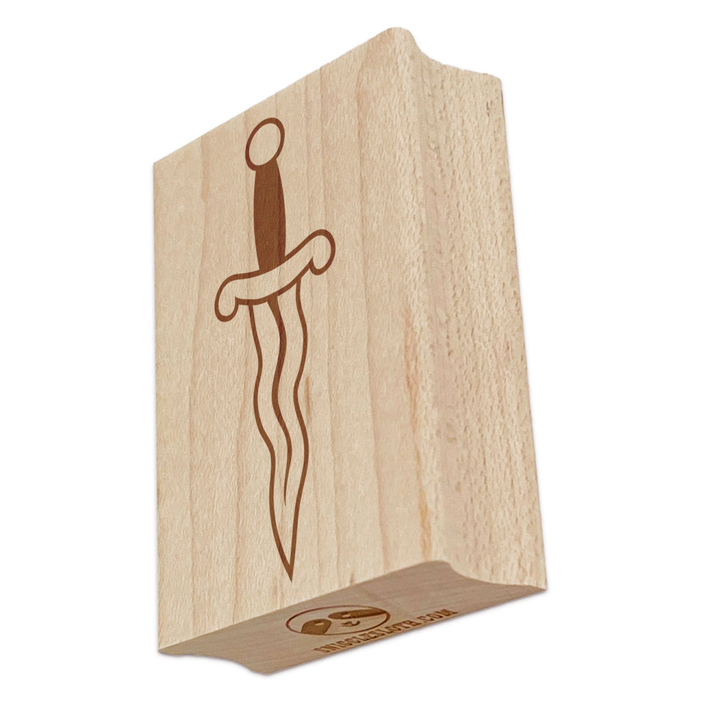 Curvy Ceremonial Dagger Kris Rectangle Rubber Stamp for Stamping Crafting