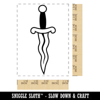Curvy Ceremonial Dagger Kris Rectangle Rubber Stamp for Stamping Crafting