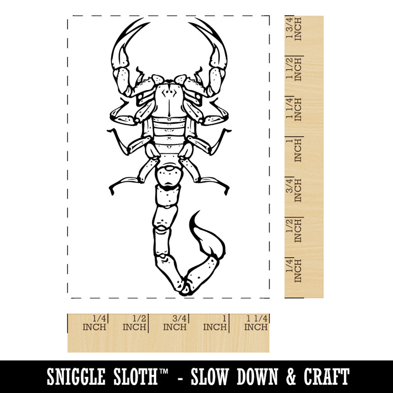 Deadly Deathstalker Desert Scorpion Rectangle Rubber Stamp for Stamping Crafting