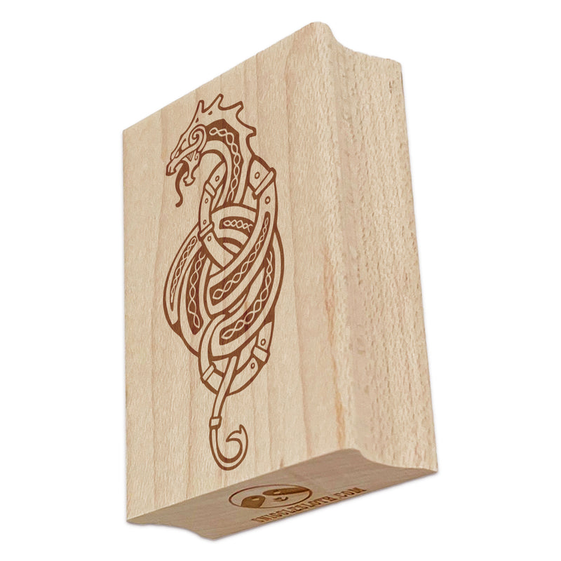 Norse Viking Dragon Braid Twist Rectangle Rubber Stamp for Stamping Crafting
