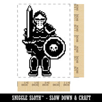 Pixel Knight Armor Warrior Fighter Dungeons Dragons Rectangle Rubber Stamp for Stamping Crafting