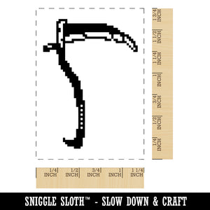 Pixel Scythe Weapon RPG Video Games Rectangle Rubber Stamp for Stamping Crafting