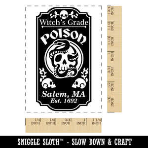 Witch Grade Poison Bottle Label Halloween Rectangle Rubber Stamp for Stamping Crafting